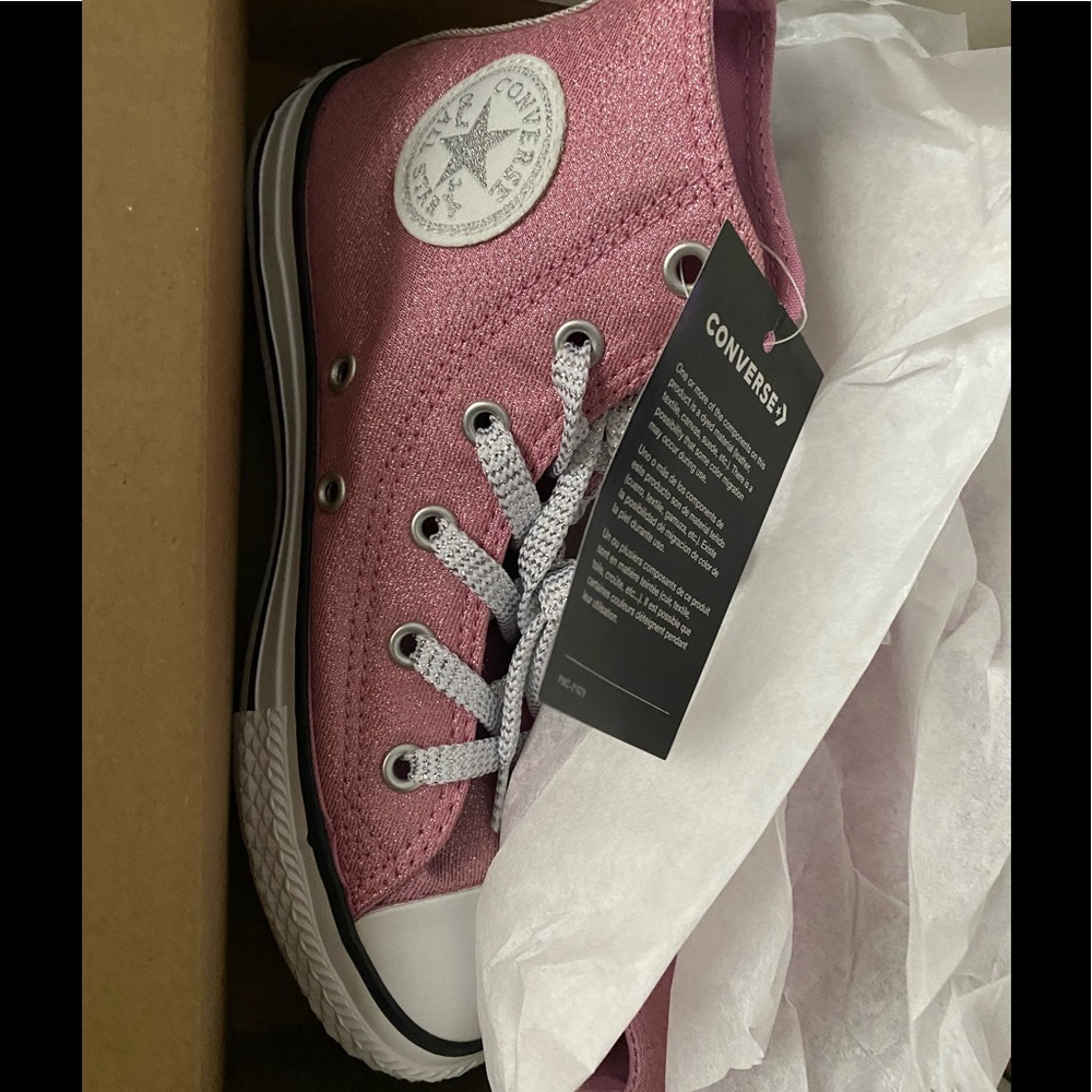 Converse Girls Hi Top CTAS Hi Light Orchid/White/Black 659359F Size 1